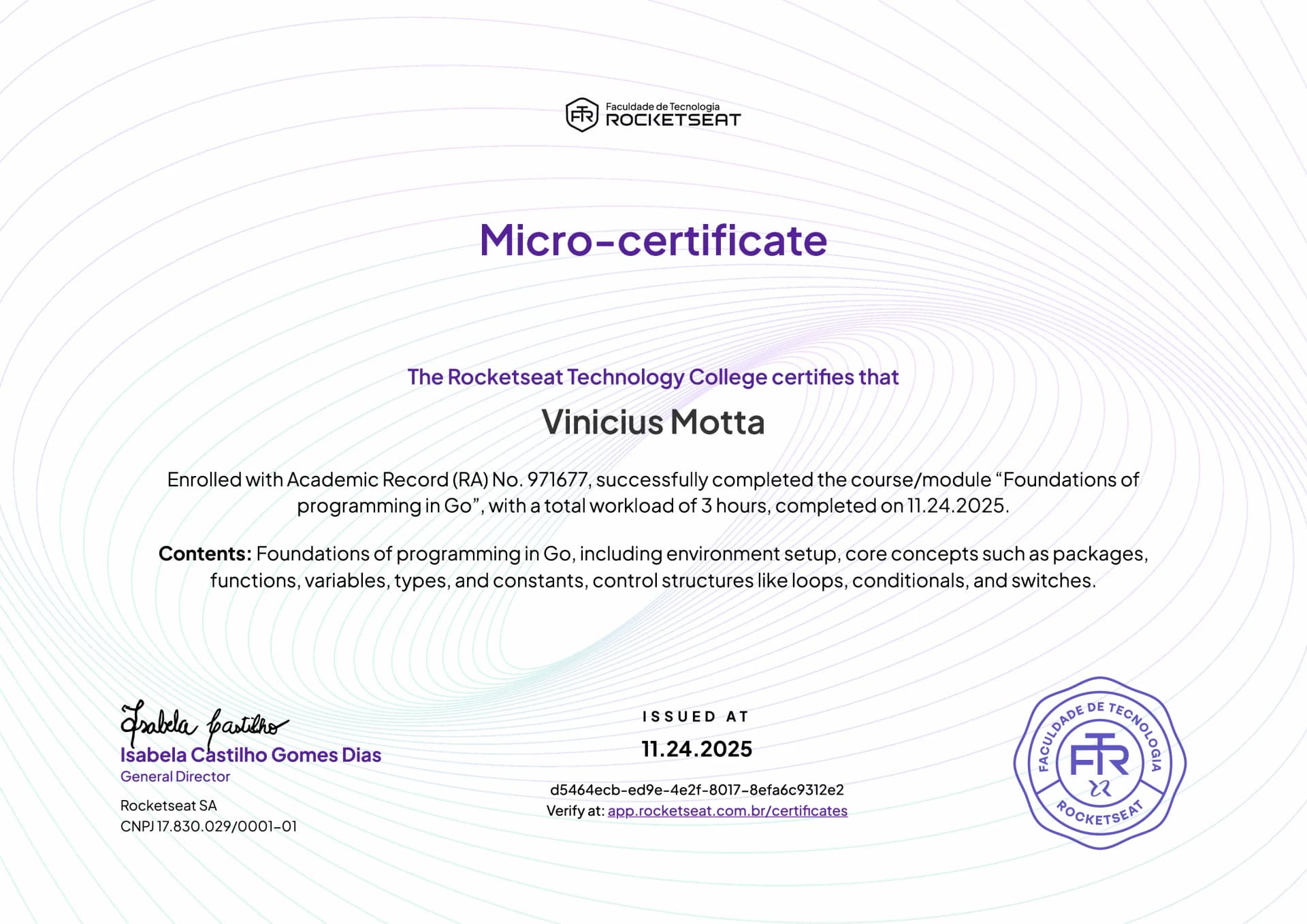 Foundations of programming in Go